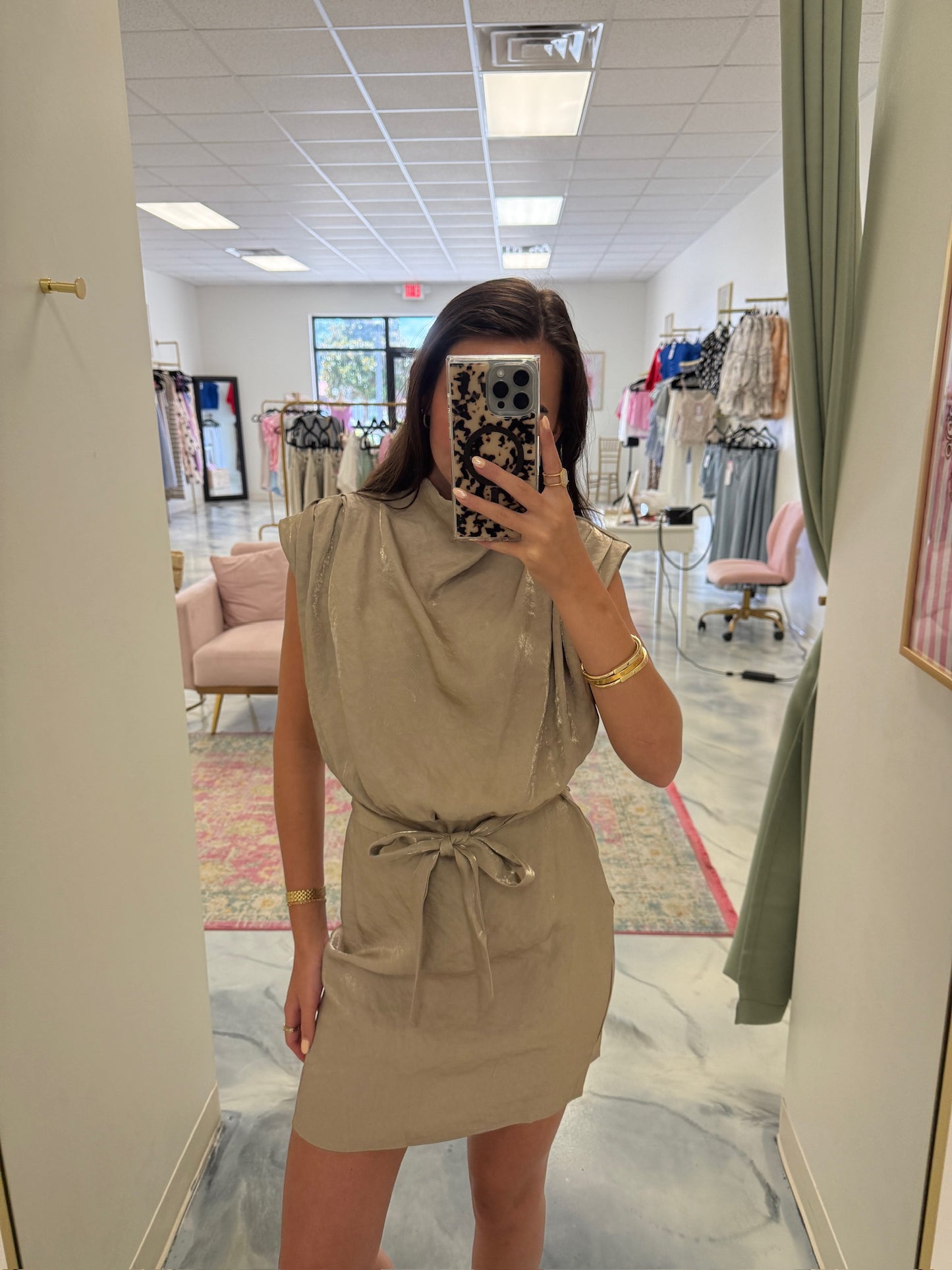 Rebecca Mini Dress — Mocha