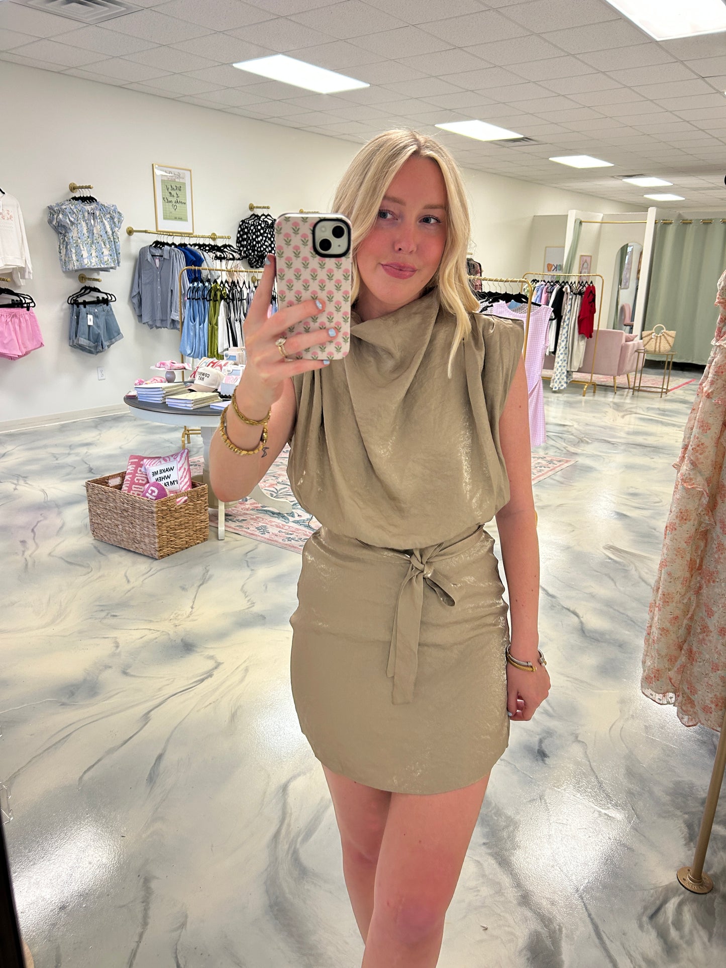 Rebecca Mini Dress — Mocha