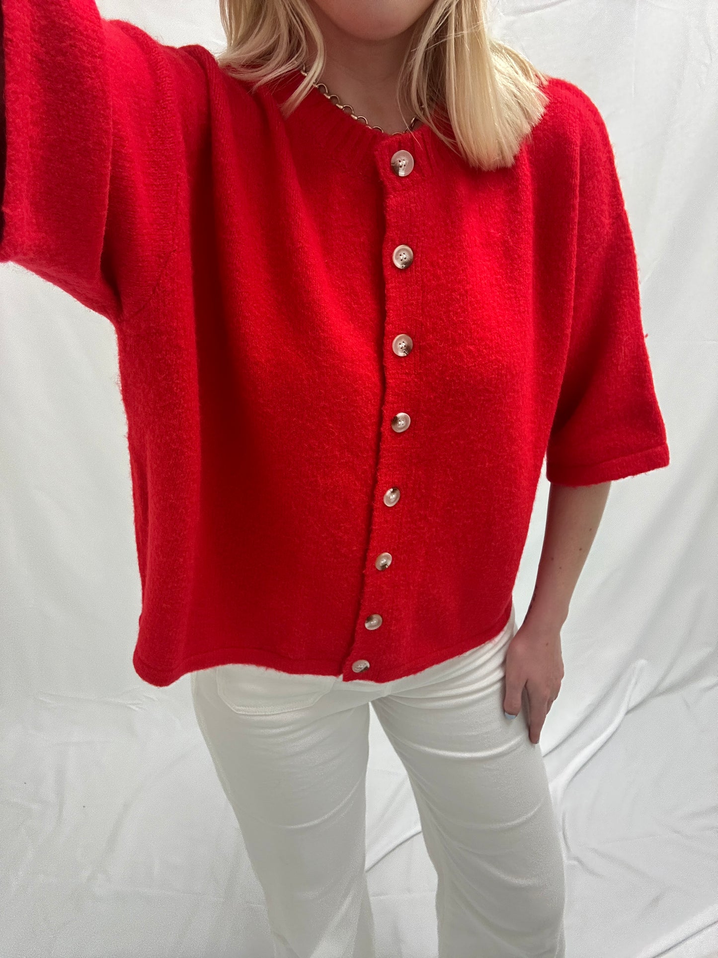 Cherry 1/2 Sleeve Cardigan