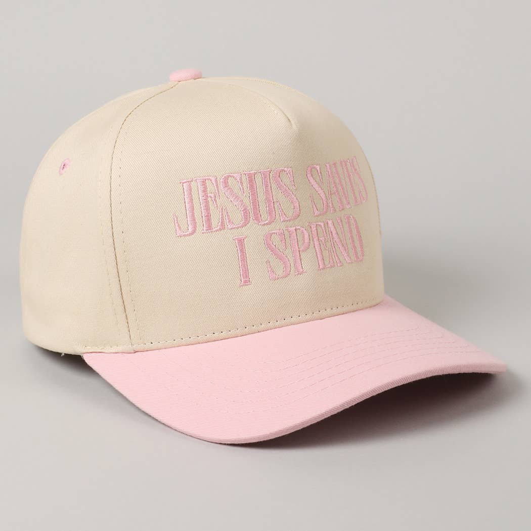 JESUS SAVES I SPEND Hat: SKY BLUE