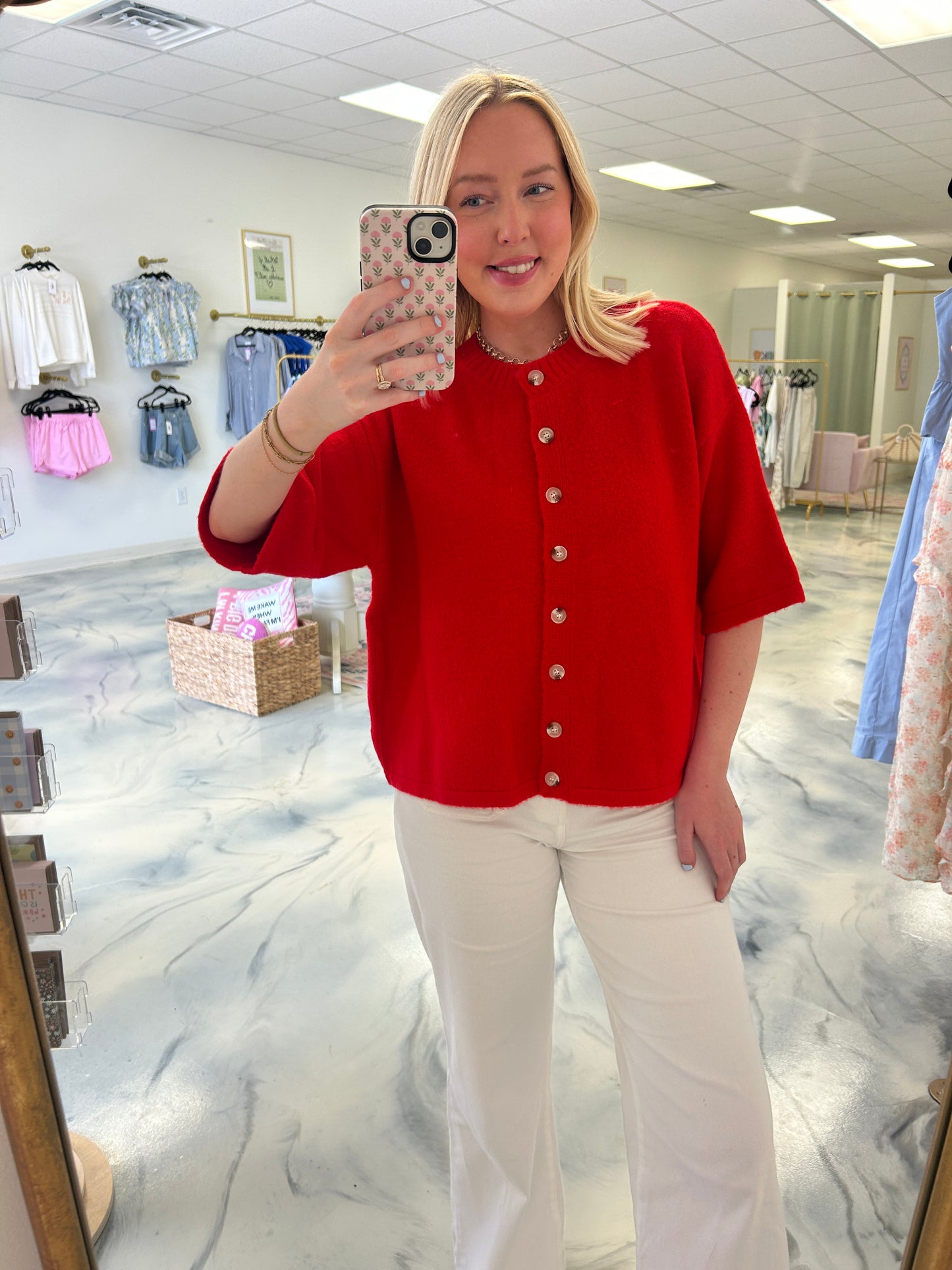 Cherry 1/2 Sleeve Cardigan