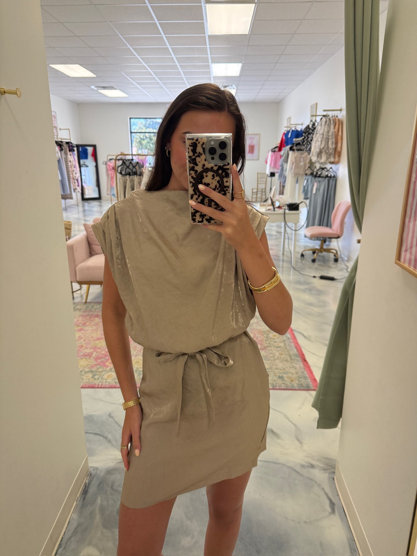 Rebecca Mini Dress — Mocha