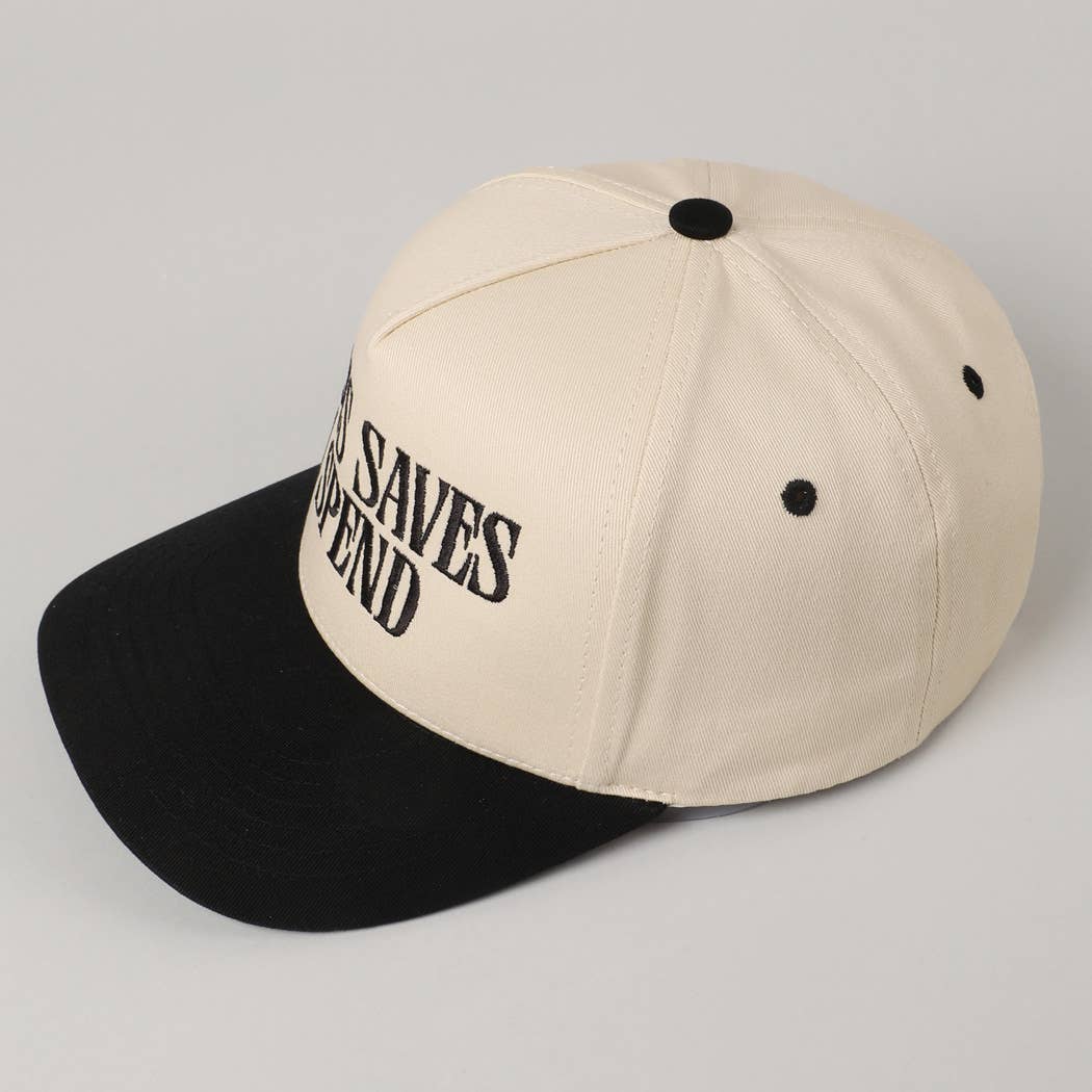 JESUS SAVES I SPEND Hat: SKY BLUE