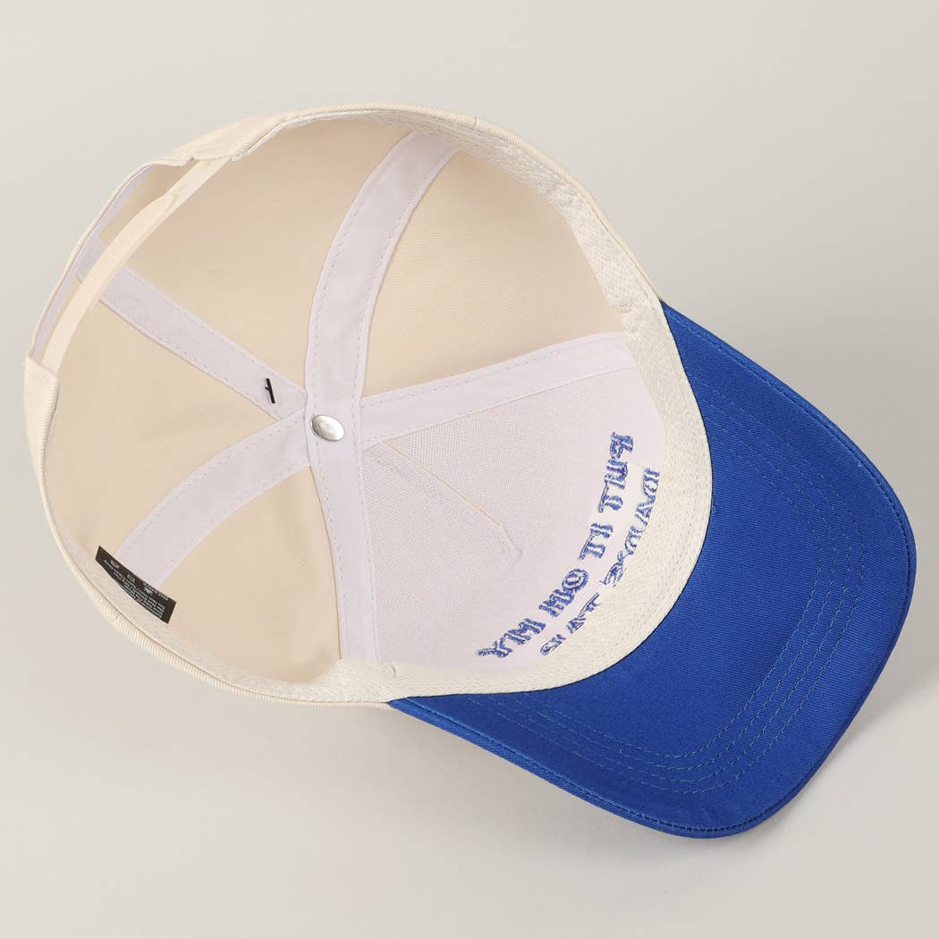 Dad's Tab Embroidery Hat: Beige