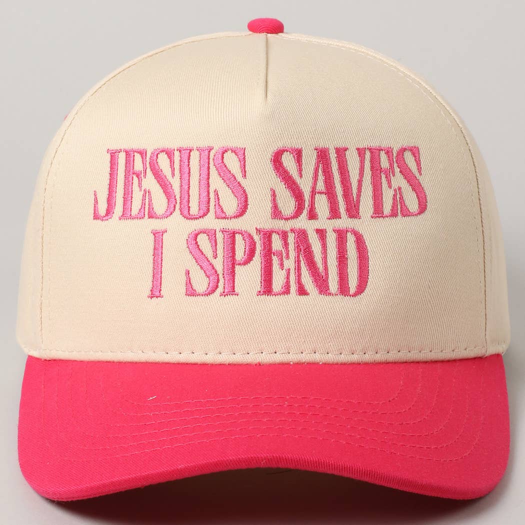 JESUS SAVES I SPEND Hat: SKY BLUE