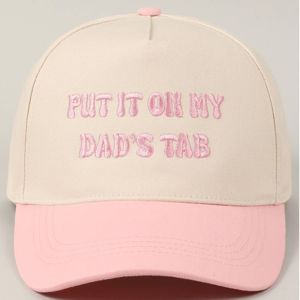 Dad's Tab Embroidery Hat: Pink