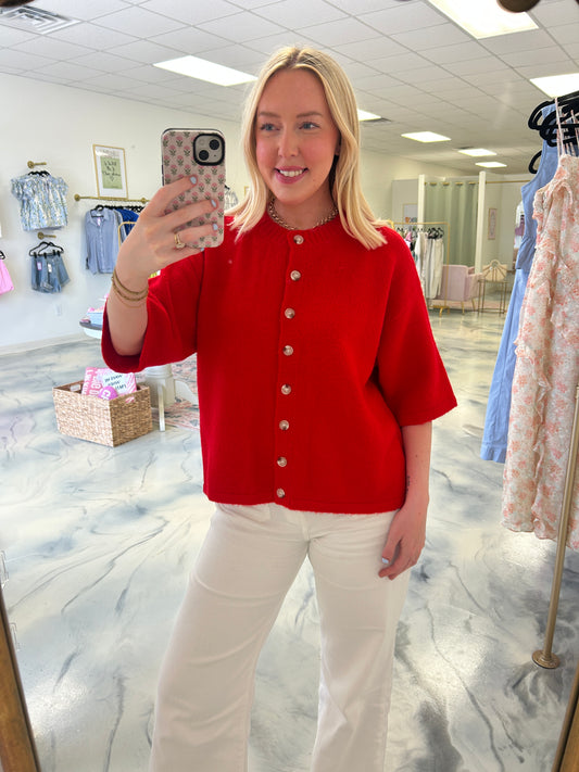 Cherry 1/2 Sleeve Cardigan