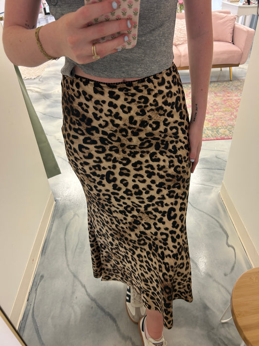 Leopard Print Slip Skirt