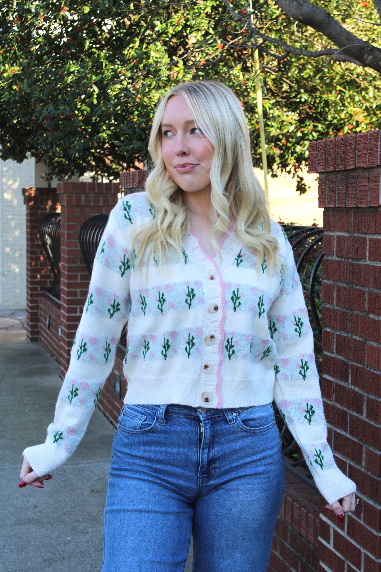 Floral Striped Cardigan