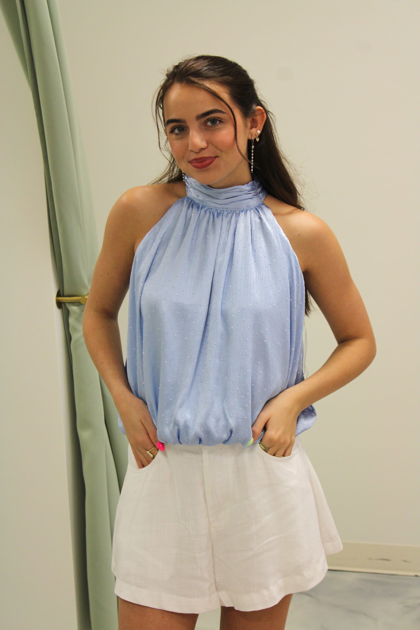 Annie Halter Top — Sky Blue