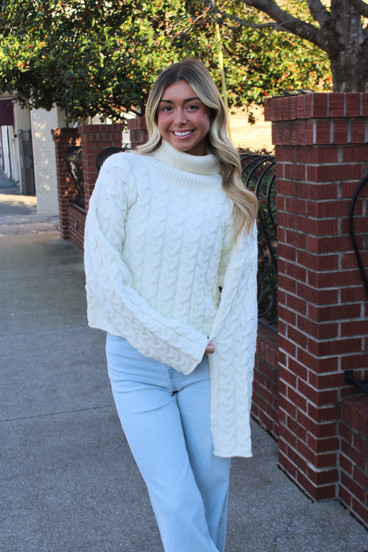 Ivory Braided Sweater