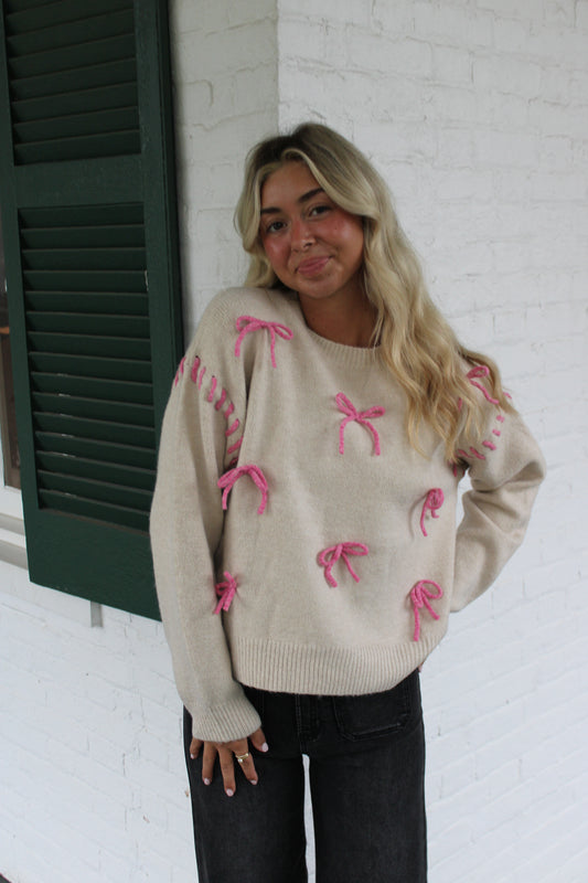 Pink Bow Sweater