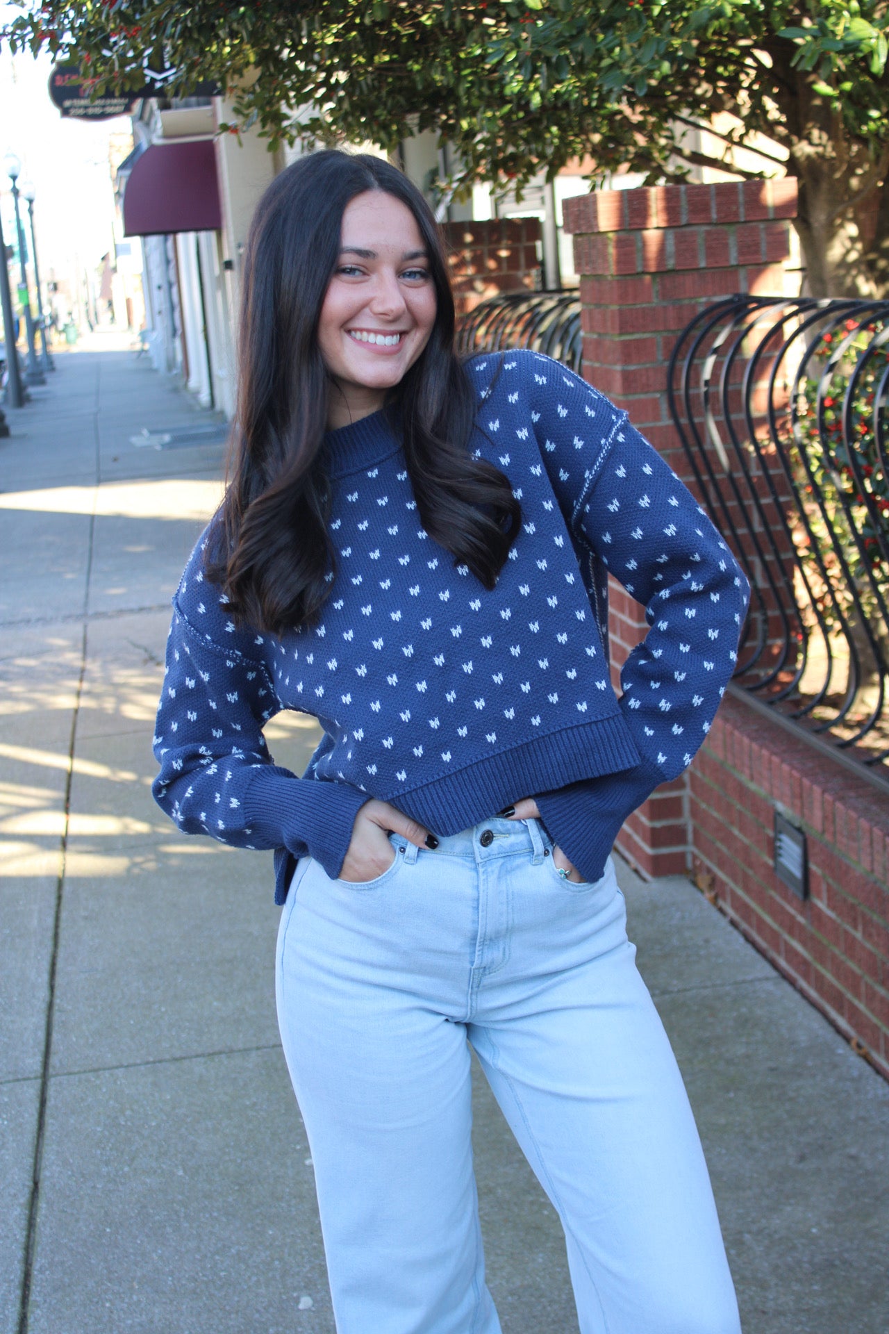 Navy Heart Sweater