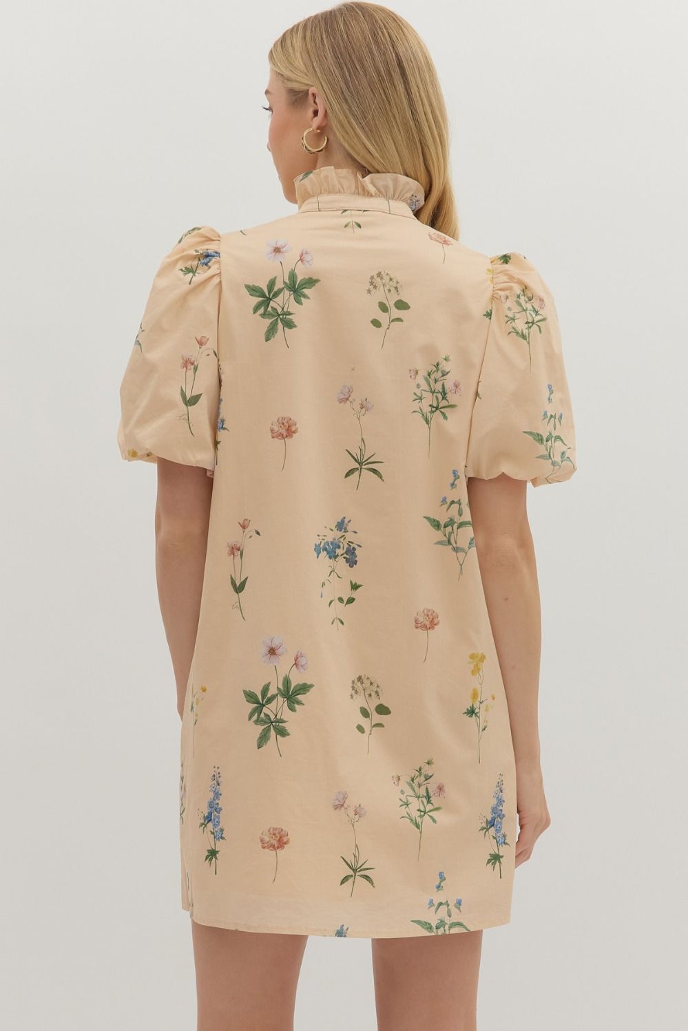 Fall Florals Dress — Ecru