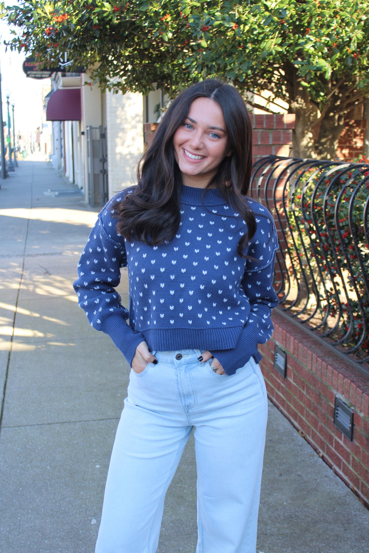 Navy Heart Sweater