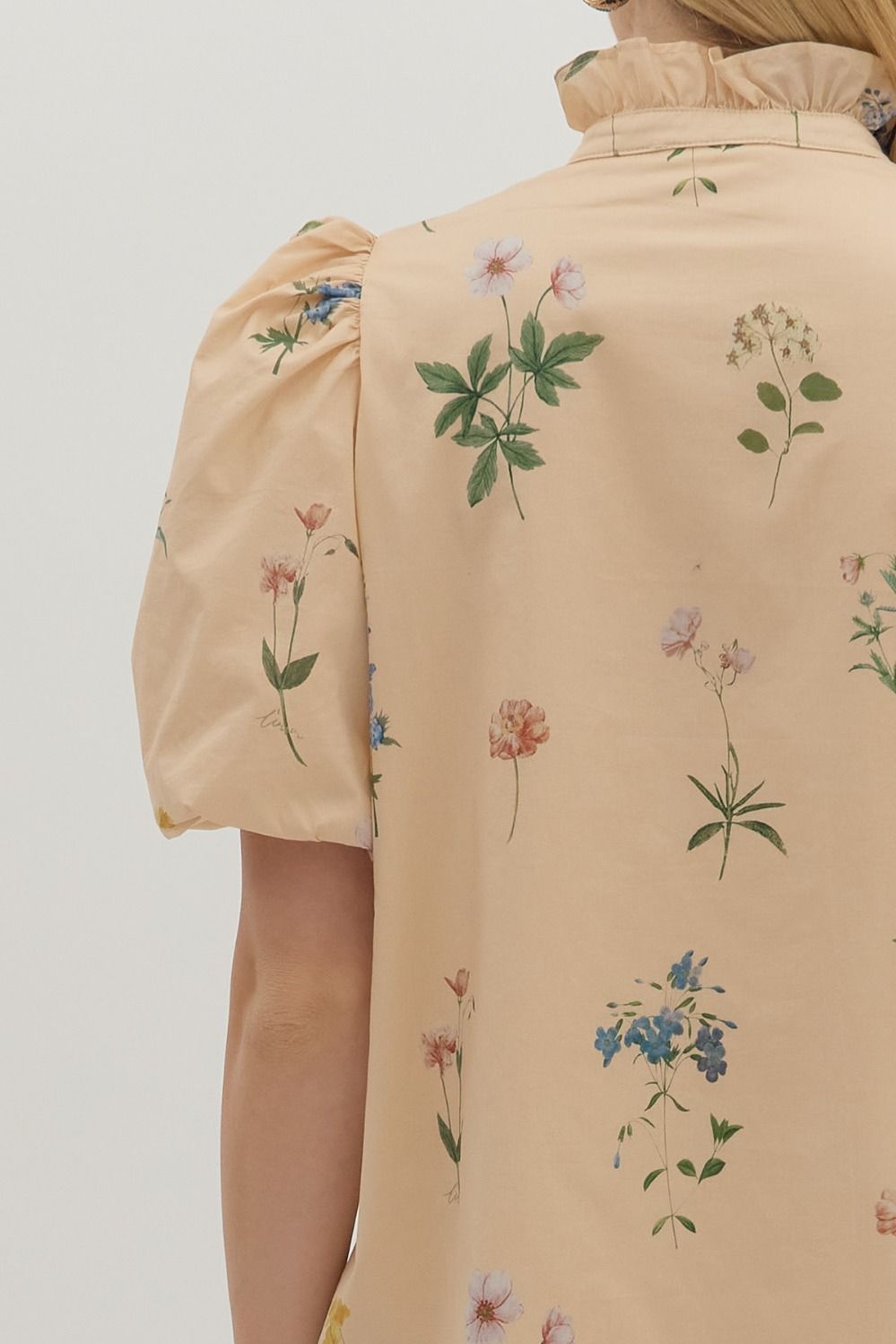 Fall Florals Dress — Ecru