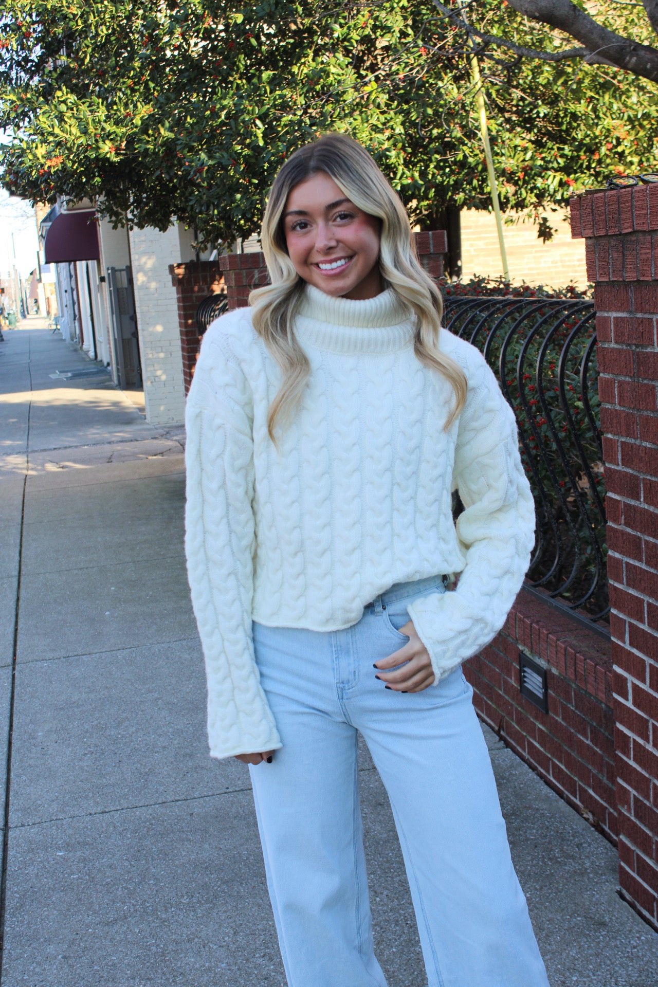 Ivory Braided Sweater