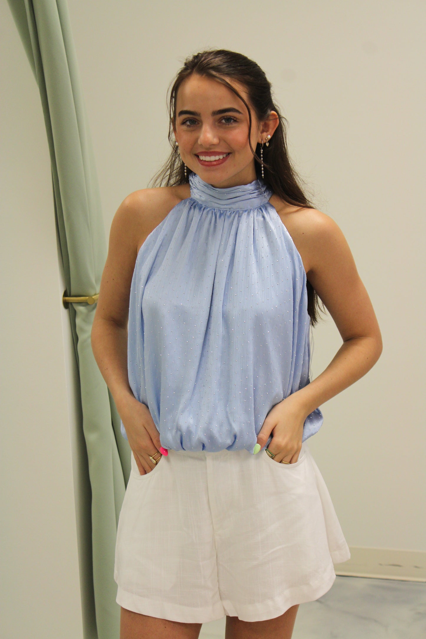 Annie Halter Top — Sky Blue